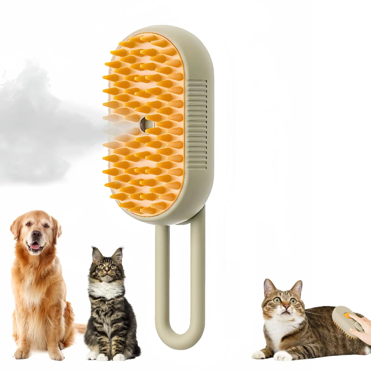3-in-1 Pet Brush – Comb, massage, and remove loose hair.
