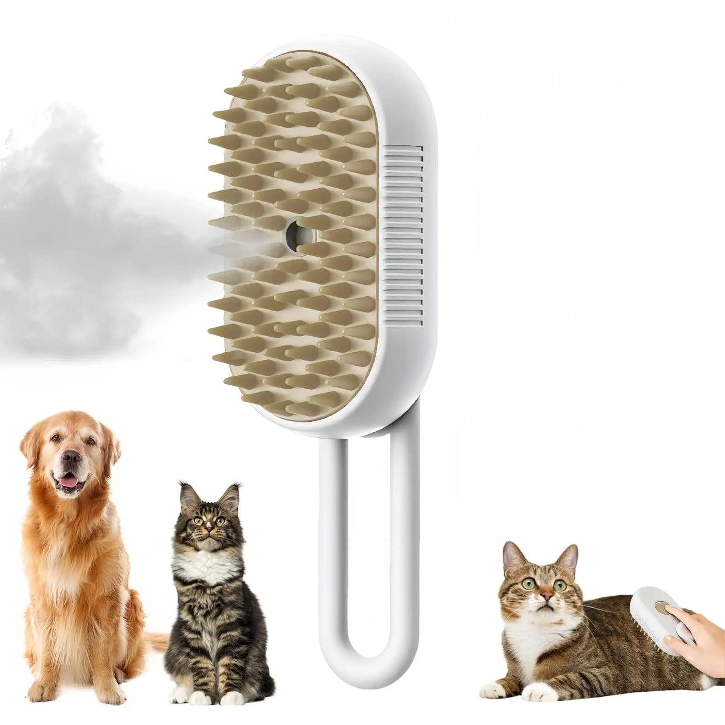 3-in-1 Pet Brush – Comb, massage, and remove loose hair.